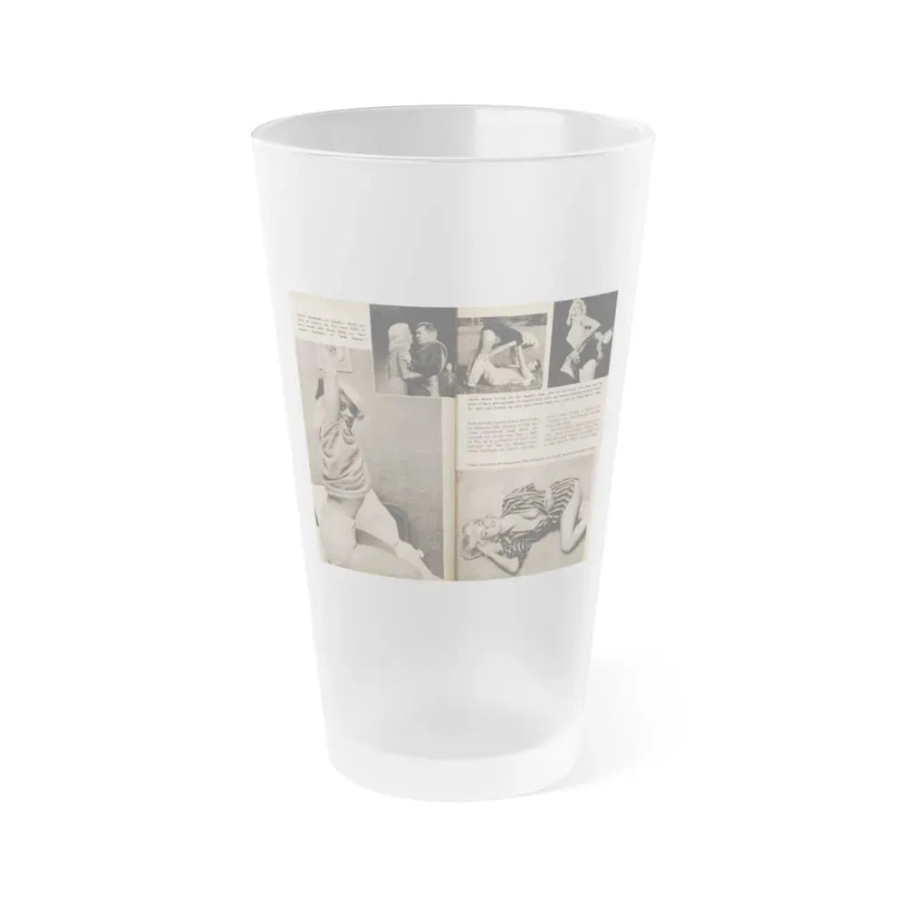 Jayne Mansfield #193 - 2 Pages, 5 B&W Photos, Captions & Article from PICTURE SCOPE January '57 (Vintage Female Icon) Frosted Pint Glass 16oz 16oz Frosted - Go Mug Yourself