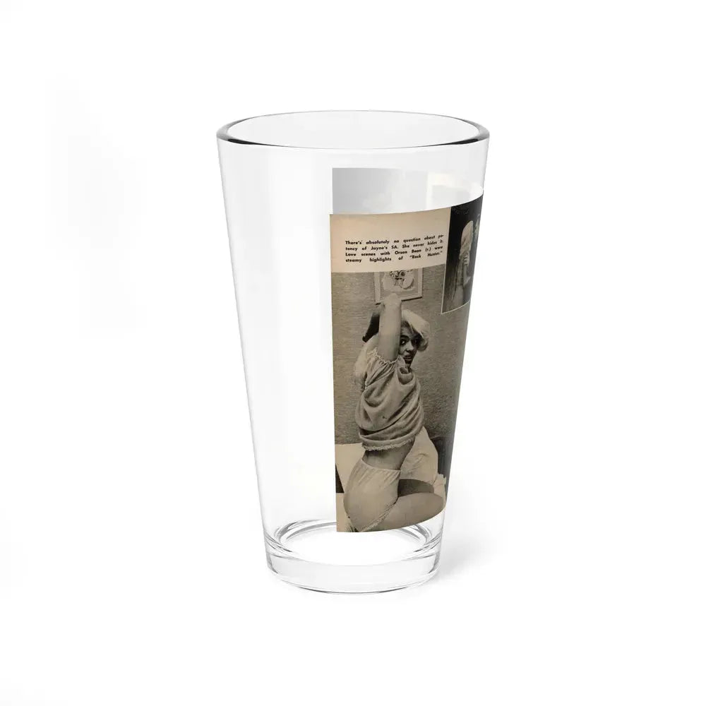 Jayne Mansfield #193 - 2 Pages, 5 B&W Photos, Captions & Article from PICTURE SCOPE January '57 (Vintage Female Icon) Pint Glass 16oz - Go Mug Yourself