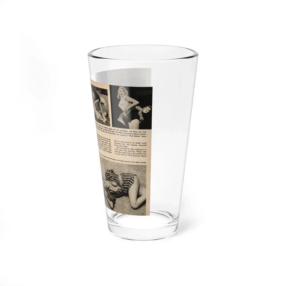 Jayne Mansfield #193 - 2 Pages, 5 B&W Photos, Captions & Article from PICTURE SCOPE January '57 (Vintage Female Icon) Pint Glass 16oz - Go Mug Yourself
