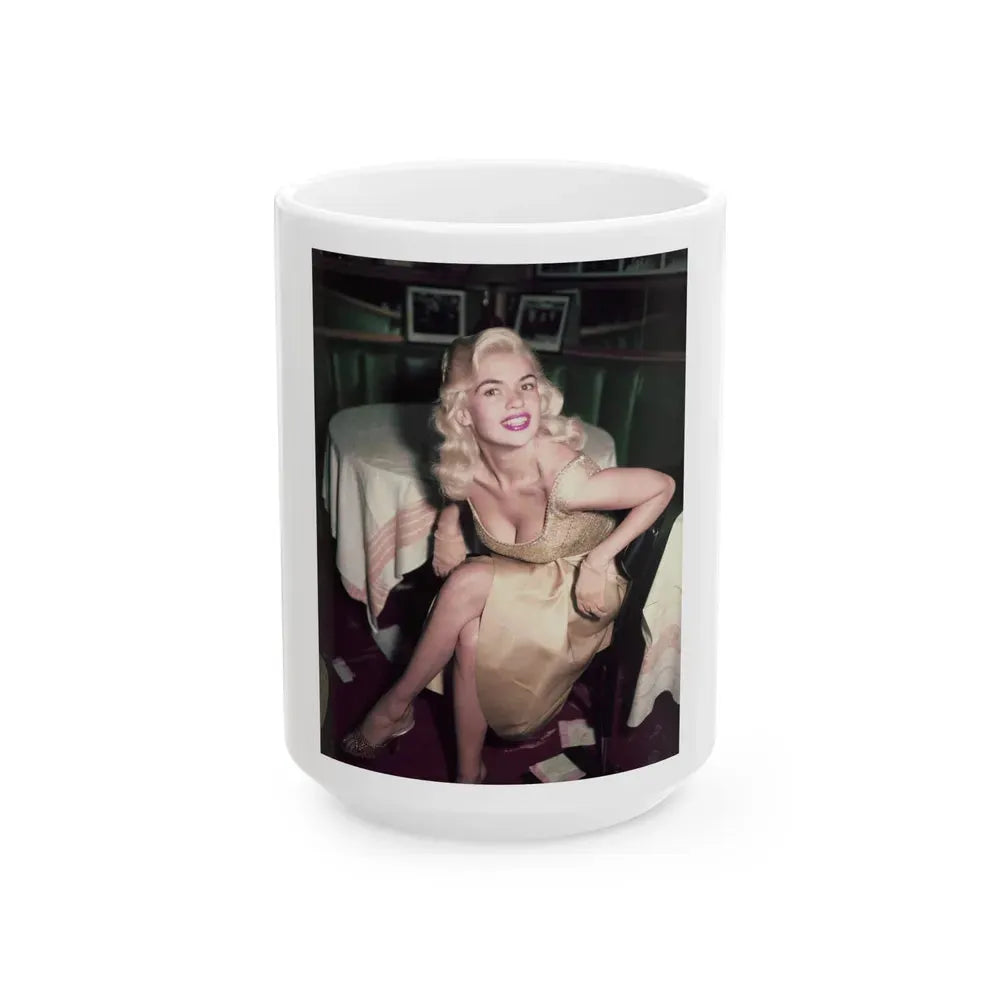Jayne Mansfield #207 (Vintage Female Icon) White Coffee Mug 15oz - Go Mug Yourself