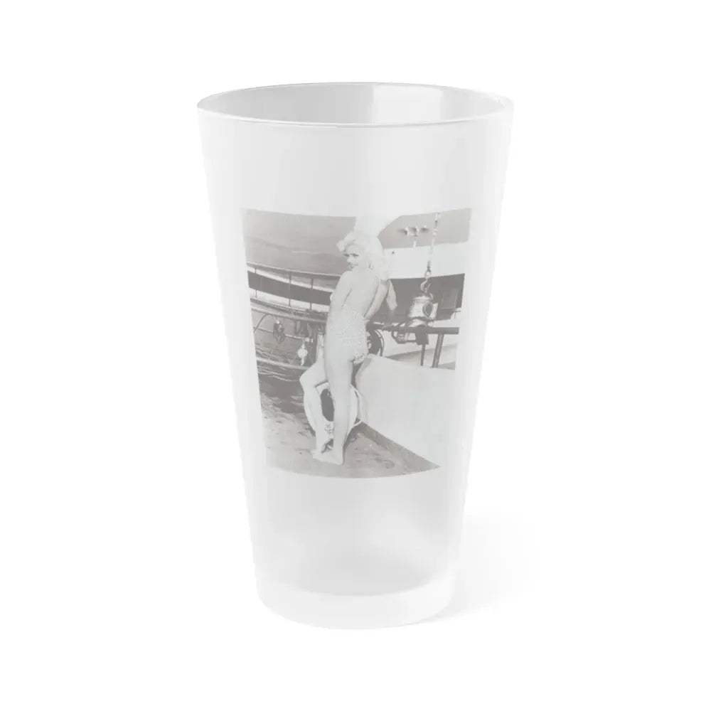 Jayne Mansfield #215 (Vintage Female Icon) Frosted Pint Glass 16oz 16oz Frosted - Go Mug Yourself