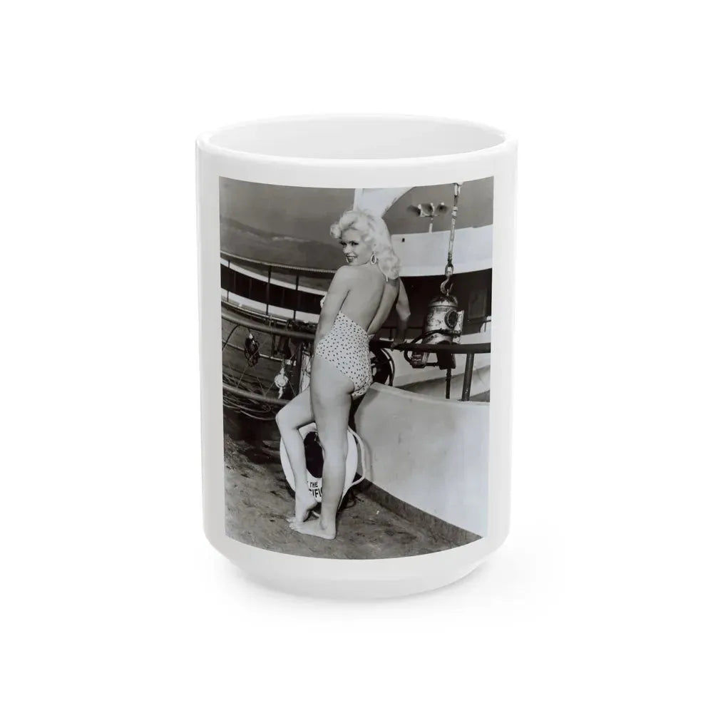 Jayne Mansfield #215 (Vintage Female Icon) White Coffee Mug 15oz - Go Mug Yourself