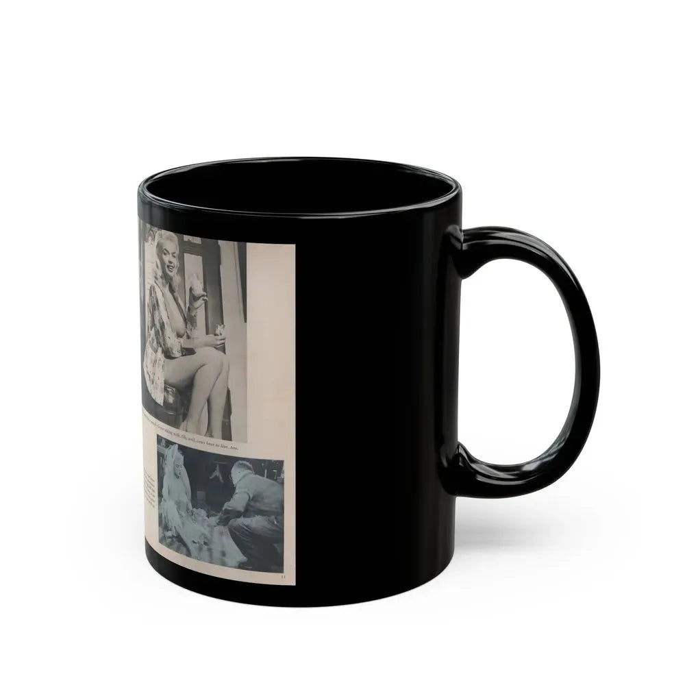 Jayne Mansfield #275 - Pages 3 & 4 of 4 with, 4 B&W Photos from Jem Magazine Nov. '56 (Vintage Female Icon) Black Coffee Mug - Go Mug Yourself