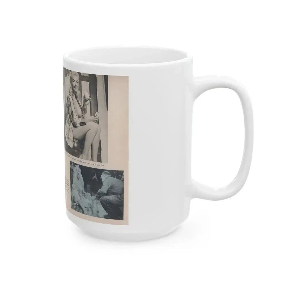 Jayne Mansfield #275 - Pages 3 & 4 of 4 with, 4 B&W Photos from Jem Magazine Nov. '56 (Vintage Female Icon) White Coffee Mug - Go Mug Yourself