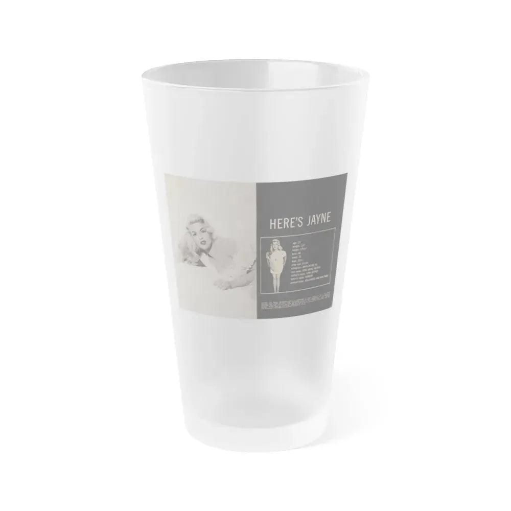 Jayne Mansfield #278 - JAYNE Pocket Magazine inside & Pages 1 (Vintage Female Icon) Frosted Pint Glass 16oz 16oz Frosted - Go Mug Yourself