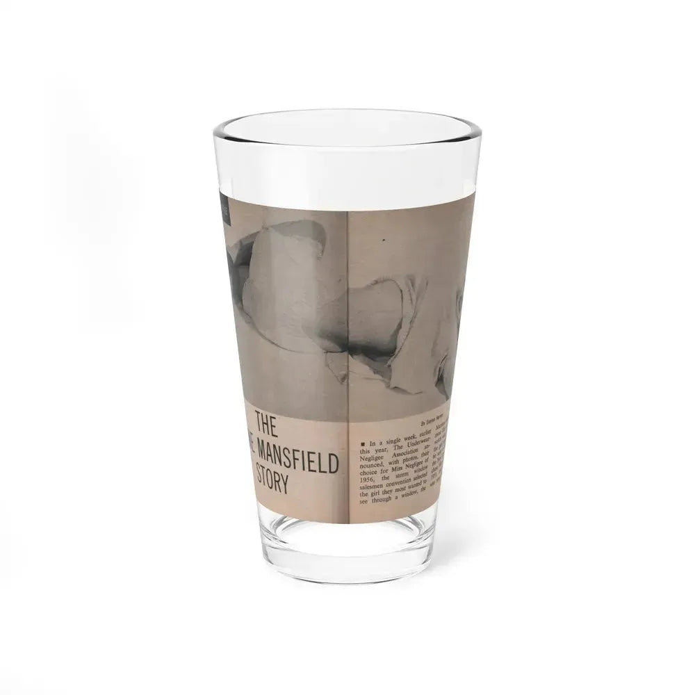 Jayne Mansfield #279 - JAYNE Pocket Magazine Pages 2 & 3 (Vintage Female Icon) Pint Glass 16oz 16oz - Go Mug Yourself