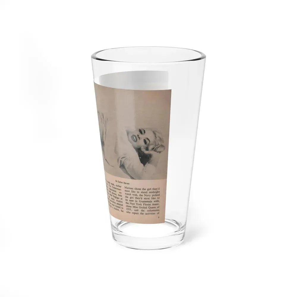 Jayne Mansfield #279 - JAYNE Pocket Magazine Pages 2 & 3 (Vintage Female Icon) Pint Glass 16oz - Go Mug Yourself