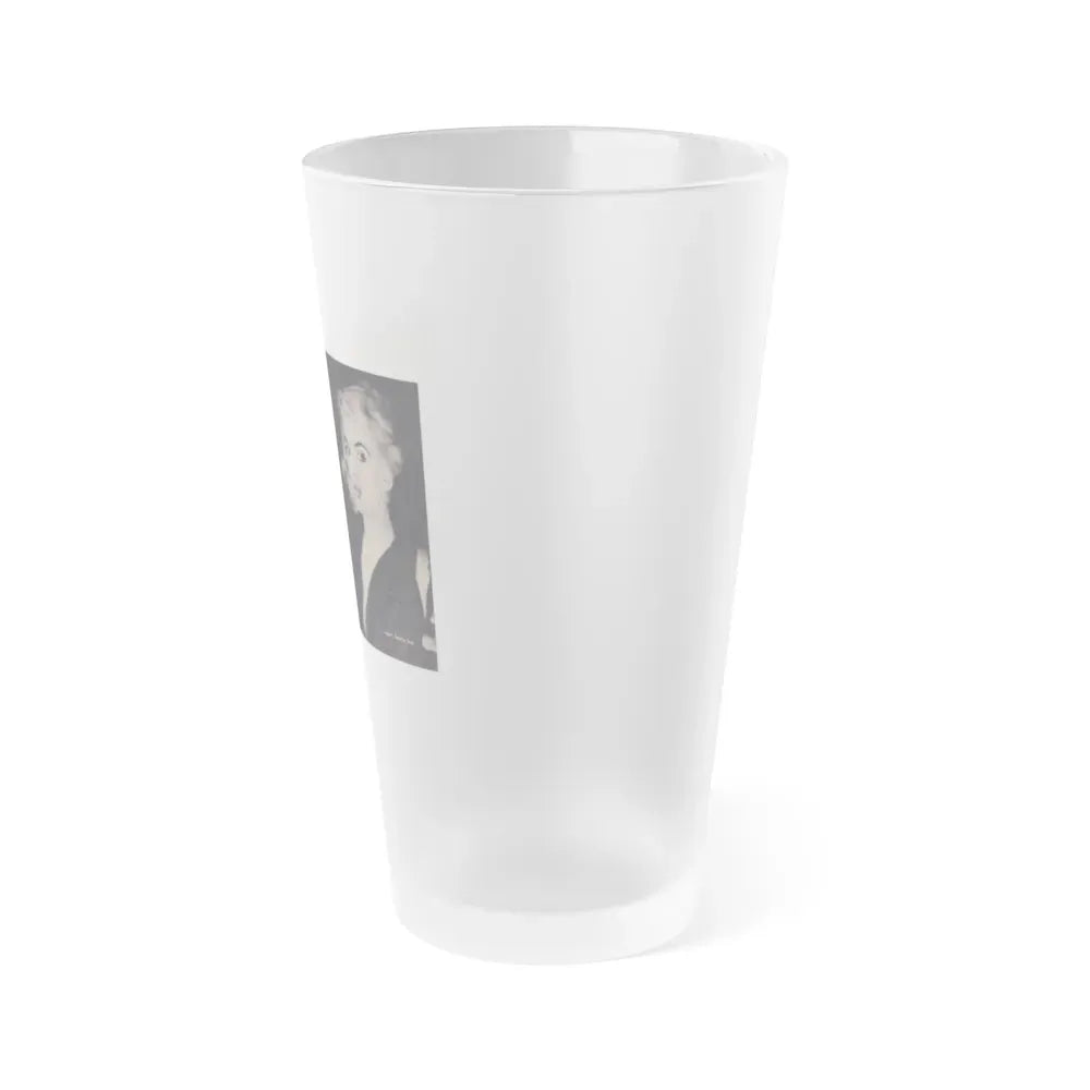 Jayne Mansfield #280 - JAYNE Pocket Magazine Pages 4 & 5 (Vintage Female Icon) Frosted Pint Glass 16oz - Go Mug Yourself