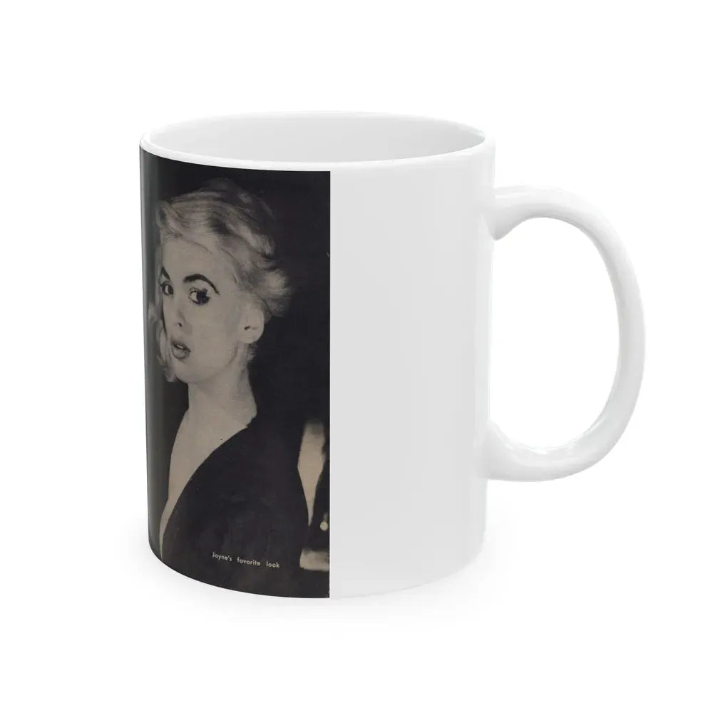 Jayne Mansfield #280 - JAYNE Pocket Magazine Pages 4 & 5 (Vintage Female Icon) White Coffee Mug - Go Mug Yourself