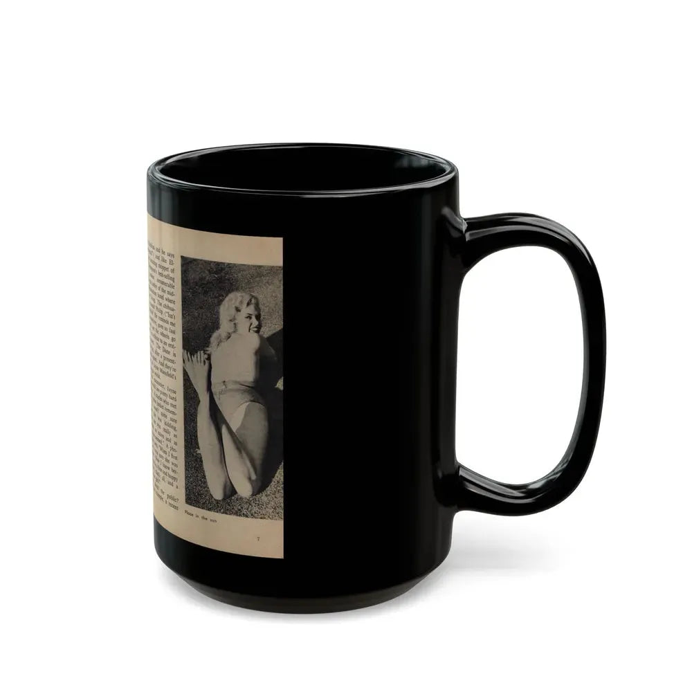 Jayne Mansfield #281 - JAYNE Pocket Magazine Pages 6 & 7 (Vintage Female Icon) Black Coffee Mug - Go Mug Yourself