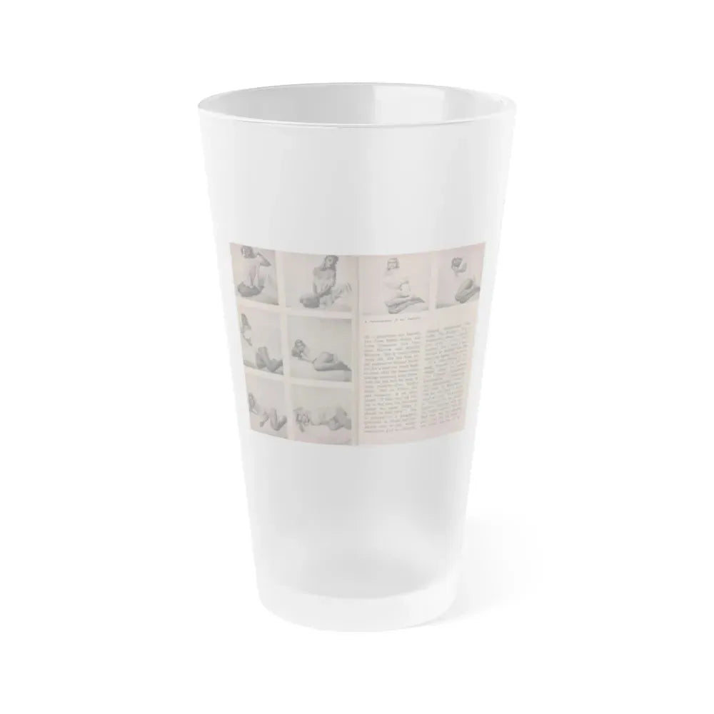Jayne Mansfield #285 - JAYNE Pocket Magazine Pages 14 & 15 (Vintage Female Icon) Frosted Pint Glass 16oz 16oz Frosted - Go Mug Yourself