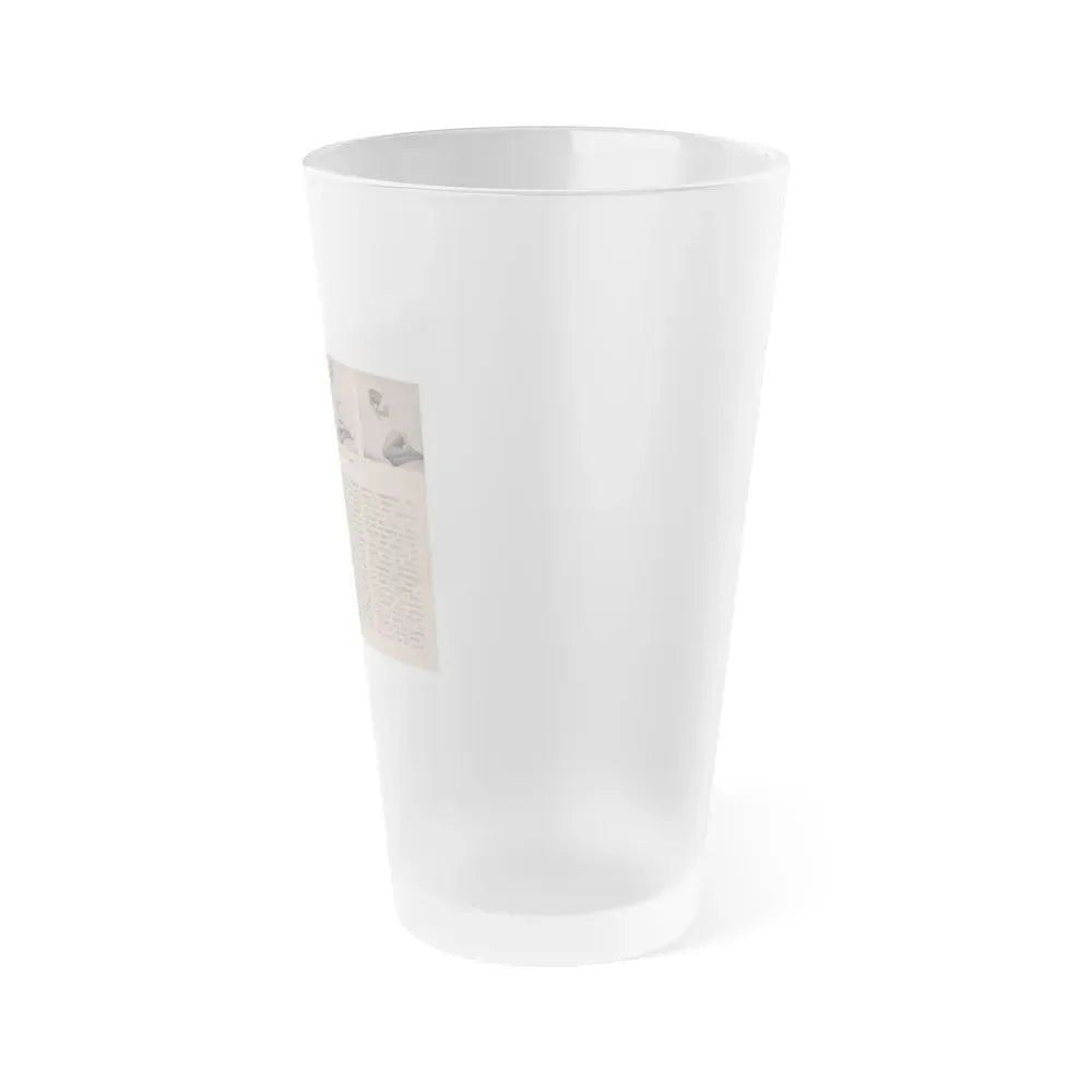 Jayne Mansfield #285 - JAYNE Pocket Magazine Pages 14 & 15 (Vintage Female Icon) Frosted Pint Glass 16oz - Go Mug Yourself