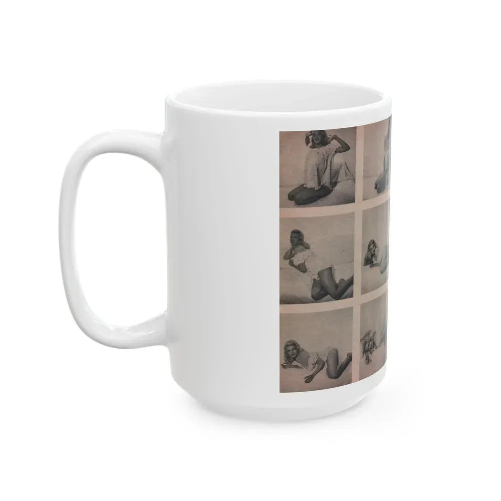 Jayne Mansfield #285 - JAYNE Pocket Magazine Pages 14 & 15 (Vintage Female Icon) White Coffee Mug - Go Mug Yourself