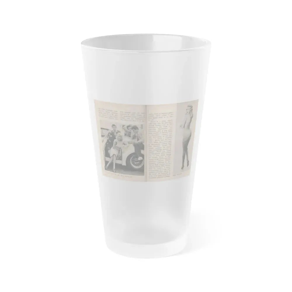 Jayne Mansfield #286 - JAYNE Pocket Magazine Pages 16 & 17 (Vintage Female Icon) Frosted Pint Glass 16oz 16oz Frosted - Go Mug Yourself