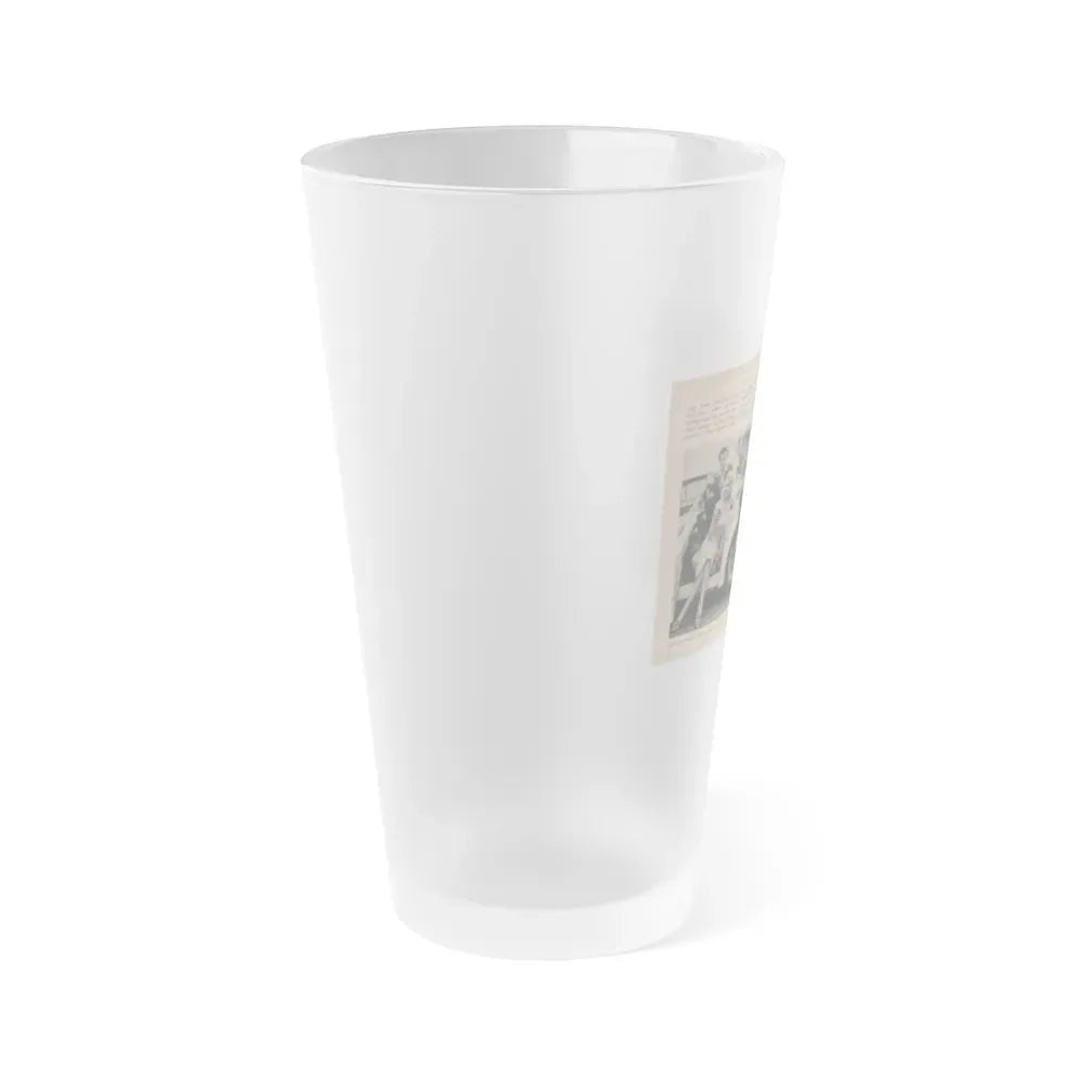 Jayne Mansfield #286 - JAYNE Pocket Magazine Pages 16 & 17 (Vintage Female Icon) Frosted Pint Glass 16oz - Go Mug Yourself