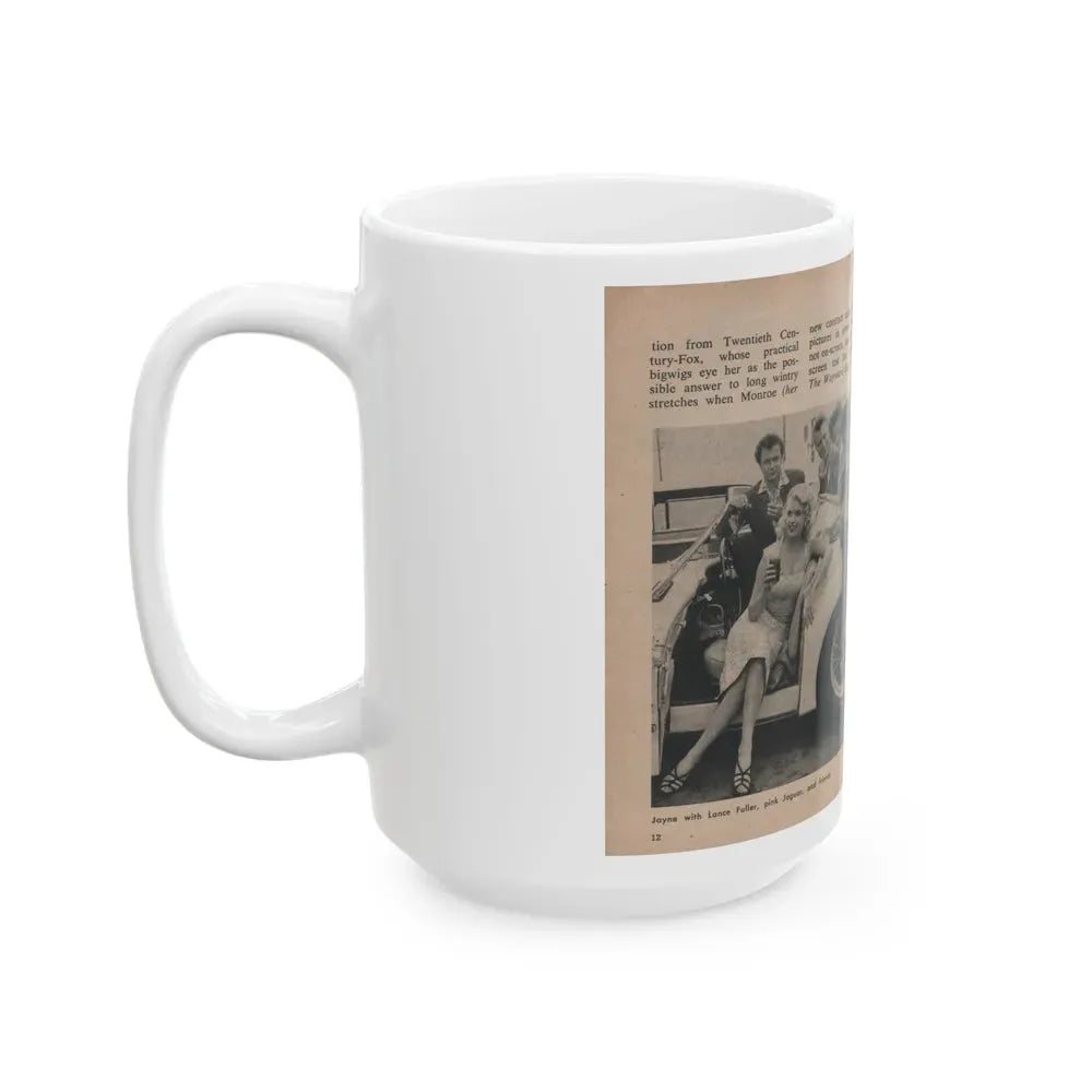 Jayne Mansfield #286 - JAYNE Pocket Magazine Pages 16 & 17 (Vintage Female Icon) White Coffee Mug - Go Mug Yourself