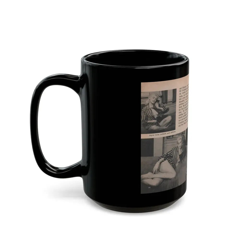 Jayne Mansfield #287 - JAYNE Pocket Magazine Pages 18 & 19 (Vintage Female Icon) Black Coffee Mug - Go Mug Yourself