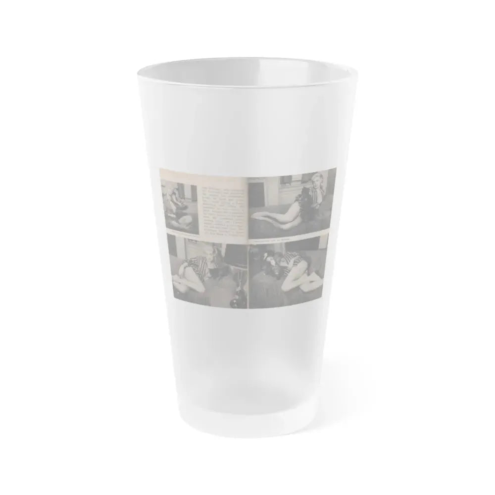 Jayne Mansfield #287 - JAYNE Pocket Magazine Pages 18 & 19 (Vintage Female Icon) Frosted Pint Glass 16oz 16oz Frosted - Go Mug Yourself