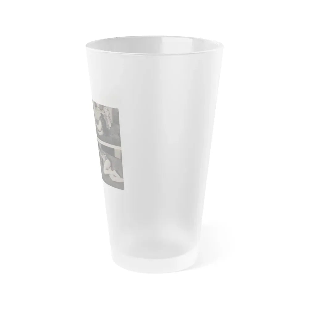 Jayne Mansfield #287 - JAYNE Pocket Magazine Pages 18 & 19 (Vintage Female Icon) Frosted Pint Glass 16oz - Go Mug Yourself