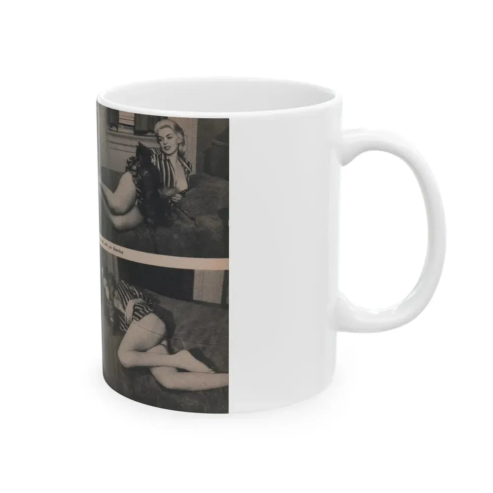 Jayne Mansfield #287 - JAYNE Pocket Magazine Pages 18 & 19 (Vintage Female Icon) White Coffee Mug - Go Mug Yourself
