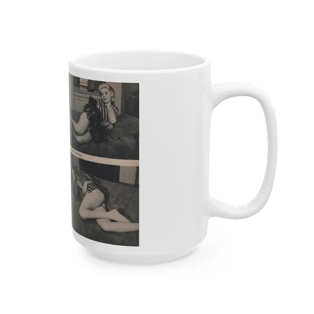 Jayne Mansfield #287 - JAYNE Pocket Magazine Pages 18 & 19 (Vintage Female Icon) White Coffee Mug - Go Mug Yourself