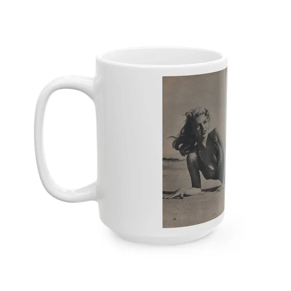 Jayne Mansfield #288 - JAYNE Pocket Magazine Pages 20 & 21 (Vintage Female Icon) White Coffee Mug - Go Mug Yourself
