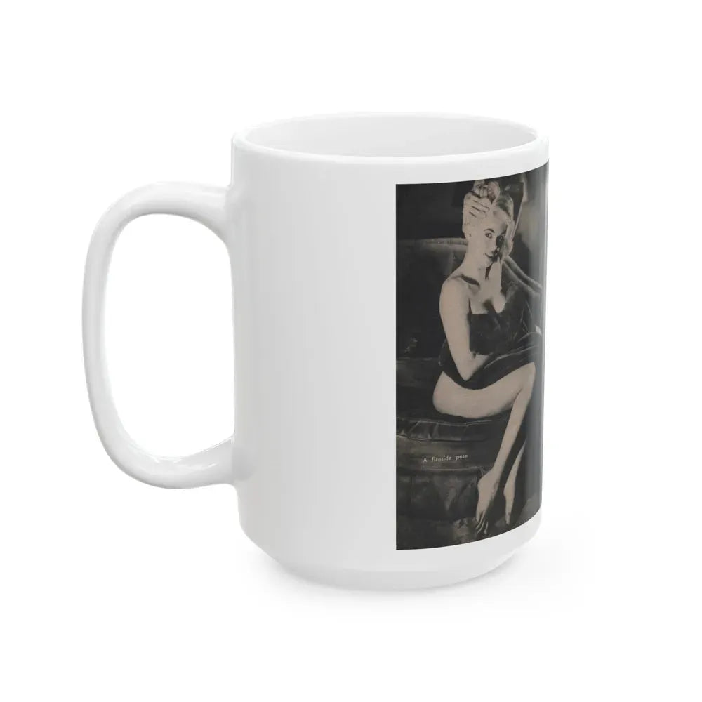 Jayne Mansfield #289 - JAYNE Pocket Magazine Pages 22 & 23 (Vintage Female Icon) White Coffee Mug - Go Mug Yourself