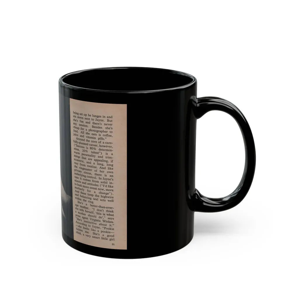 Jayne Mansfield #290 - JAYNE Pocket Magazine Pages 24 & 25 (Vintage Female Icon) Black Coffee Mug - Go Mug Yourself