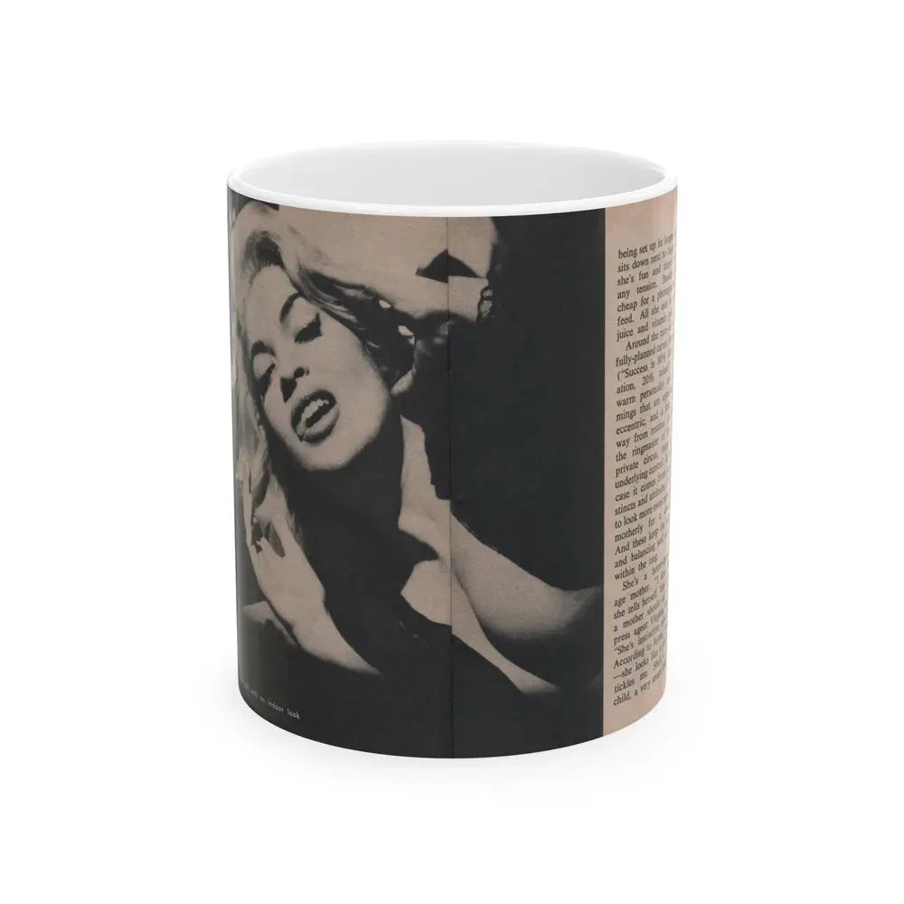 Jayne Mansfield #290 - JAYNE Pocket Magazine Pages 24 & 25 (Vintage Female Icon) White Coffee Mug 11oz - Go Mug Yourself