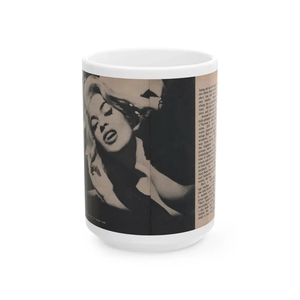 Jayne Mansfield #290 - JAYNE Pocket Magazine Pages 24 & 25 (Vintage Female Icon) White Coffee Mug 15oz - Go Mug Yourself