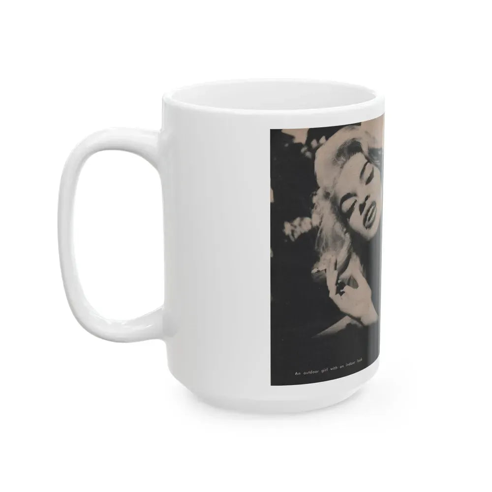 Jayne Mansfield #290 - JAYNE Pocket Magazine Pages 24 & 25 (Vintage Female Icon) White Coffee Mug - Go Mug Yourself