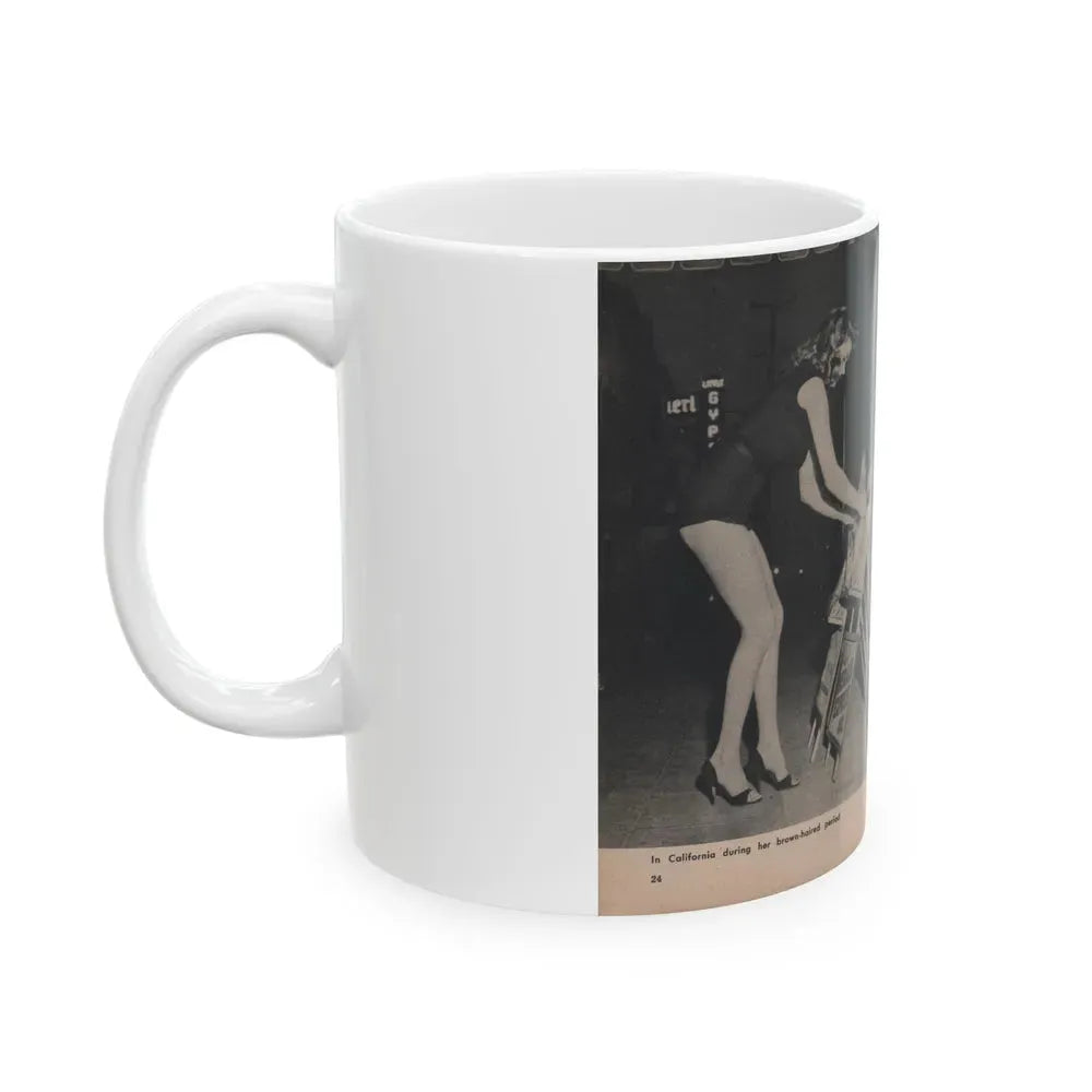 Jayne Mansfield #292 - JAYNE Pocket Magazine Pages 28 & 29 (Vintage Female Icon) White Coffee Mug - Go Mug Yourself