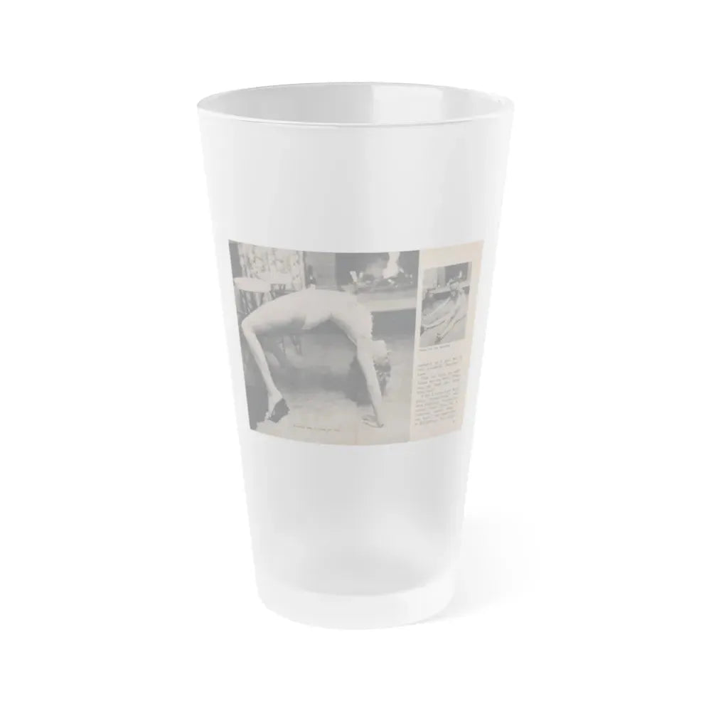 Jayne Mansfield #294 - JAYNE Pocket Magazine Pages 32 & 33 (Vintage Female Icon) Frosted Pint Glass 16oz 16oz Frosted - Go Mug Yourself