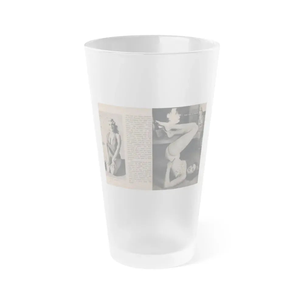 Jayne Mansfield #295 - JAYNE Pocket Magazine Pages 34 & 35 (Vintage Female Icon) Frosted Pint Glass 16oz 16oz Frosted - Go Mug Yourself