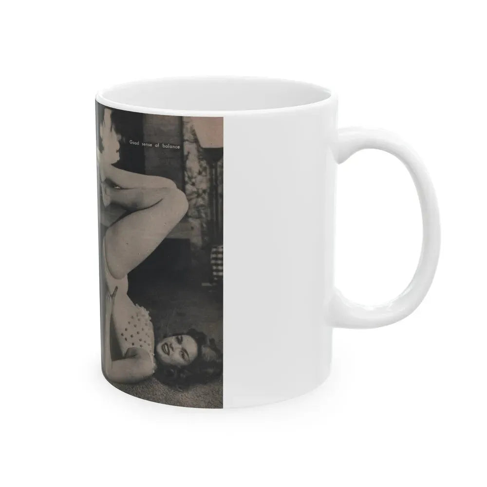 Jayne Mansfield #295 - JAYNE Pocket Magazine Pages 34 & 35 (Vintage Female Icon) White Coffee Mug - Go Mug Yourself