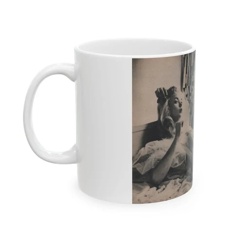Jayne Mansfield #296 - JAYNE Pocket Magazine Pages 36 & 37 (Vintage Female Icon) White Coffee Mug - Go Mug Yourself