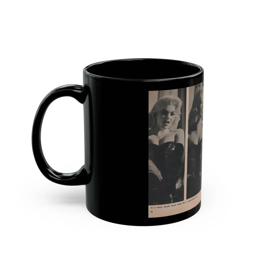 Jayne Mansfield #298 - JAYNE Pocket Magazine Pages 40 & 41 (Vintage Female Icon) Black Coffee Mug - Go Mug Yourself