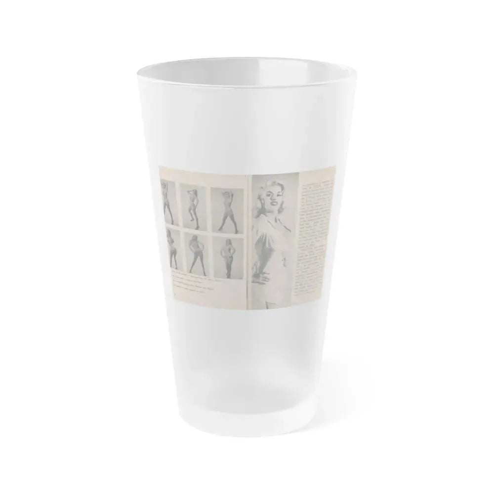 Jayne Mansfield #299 - JAYNE Pocket Magazine Pages 42 & 43 (Vintage Female Icon) Frosted Pint Glass 16oz 16oz Frosted - Go Mug Yourself