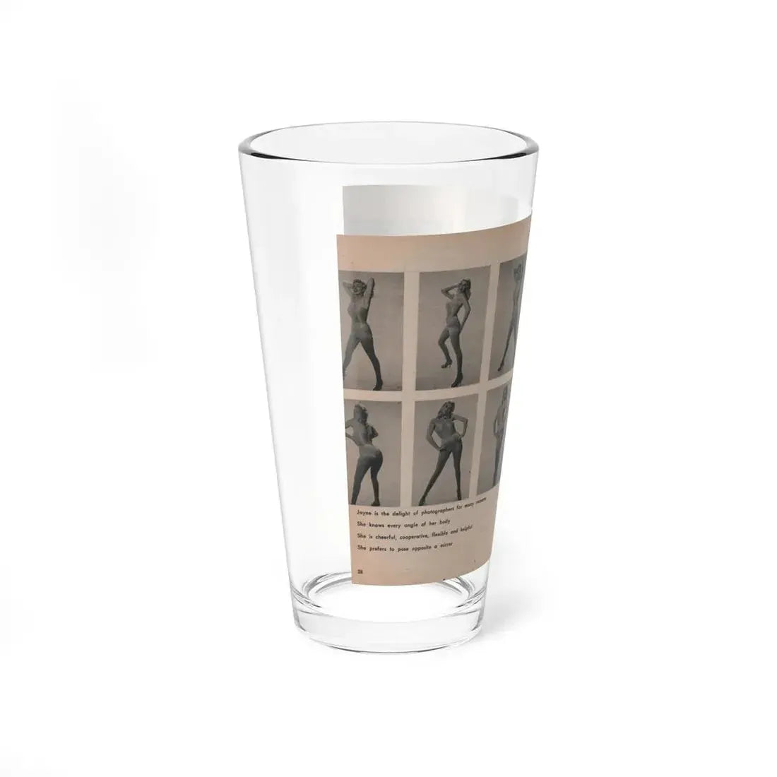 Jayne Mansfield #299 - JAYNE Pocket Magazine Pages 42 & 43 (Vintage Female Icon) Pint Glass 16oz - Go Mug Yourself