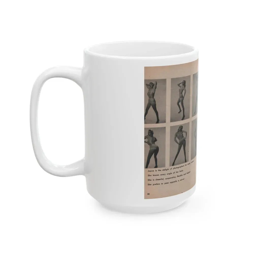 Jayne Mansfield #299 - JAYNE Pocket Magazine Pages 42 & 43 (Vintage Female Icon) White Coffee Mug - Go Mug Yourself