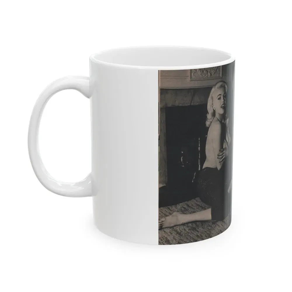 Jayne Mansfield #300 - JAYNE Pocket Magazine Pages 44 & 45 (Vintage Female Icon) White Coffee Mug - Go Mug Yourself