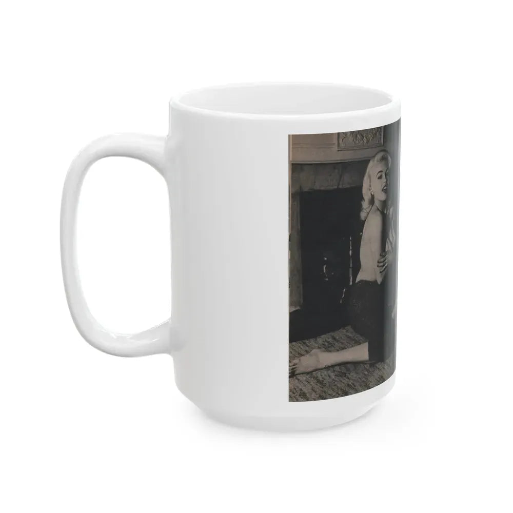 Jayne Mansfield #300 - JAYNE Pocket Magazine Pages 44 & 45 (Vintage Female Icon) White Coffee Mug - Go Mug Yourself