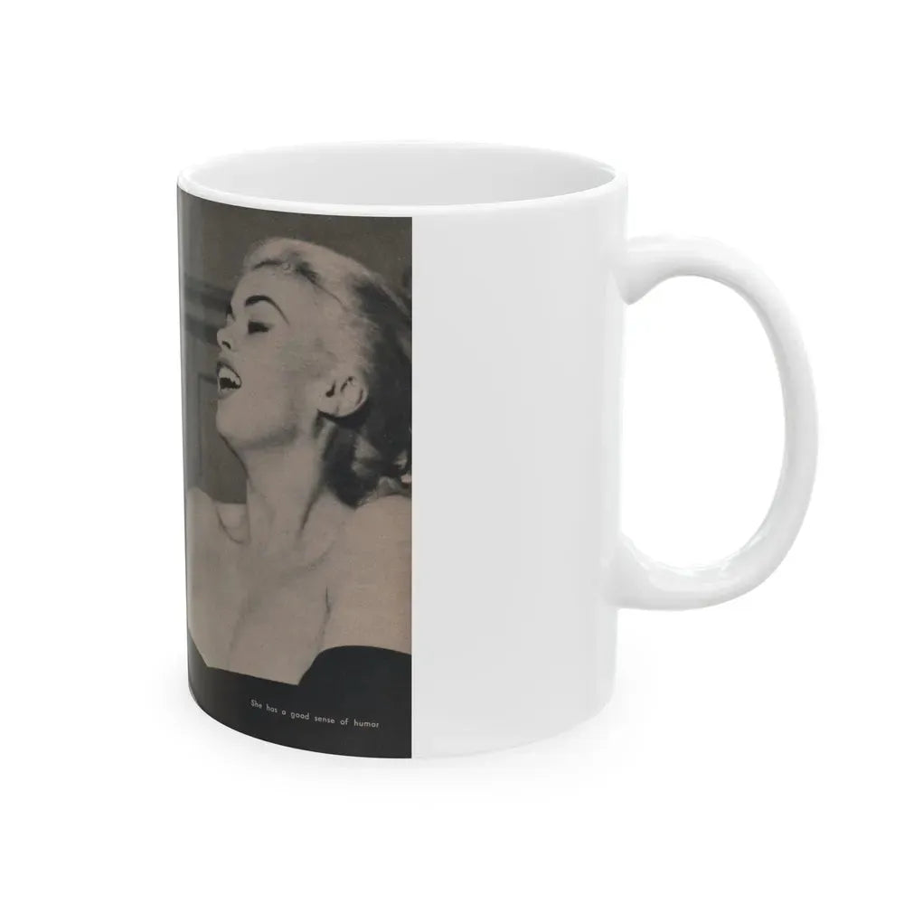 Jayne Mansfield #301 - JAYNE Pocket Magazine Pages 46 & 47 (Vintage Female Icon) White Coffee Mug - Go Mug Yourself