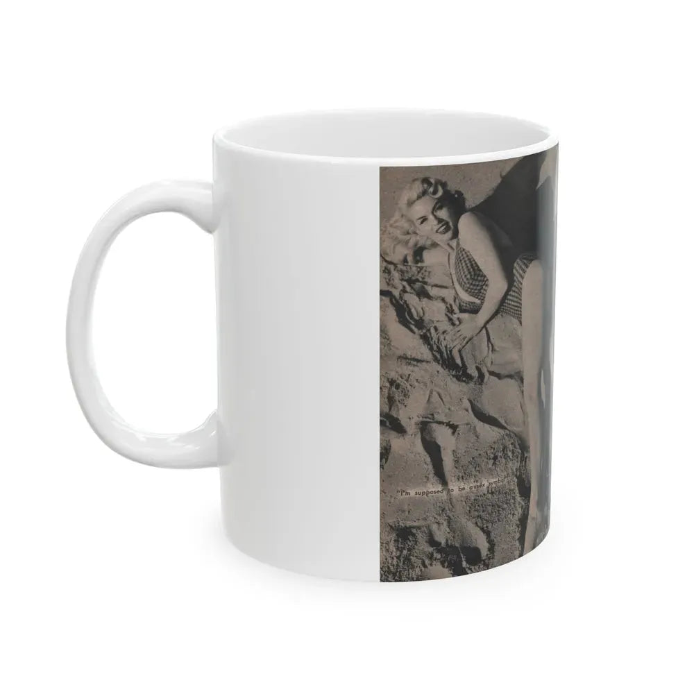 Jayne Mansfield #302 - JAYNE Pocket Magazine Pages 48 & 49 (Vintage Female Icon) White Coffee Mug - Go Mug Yourself