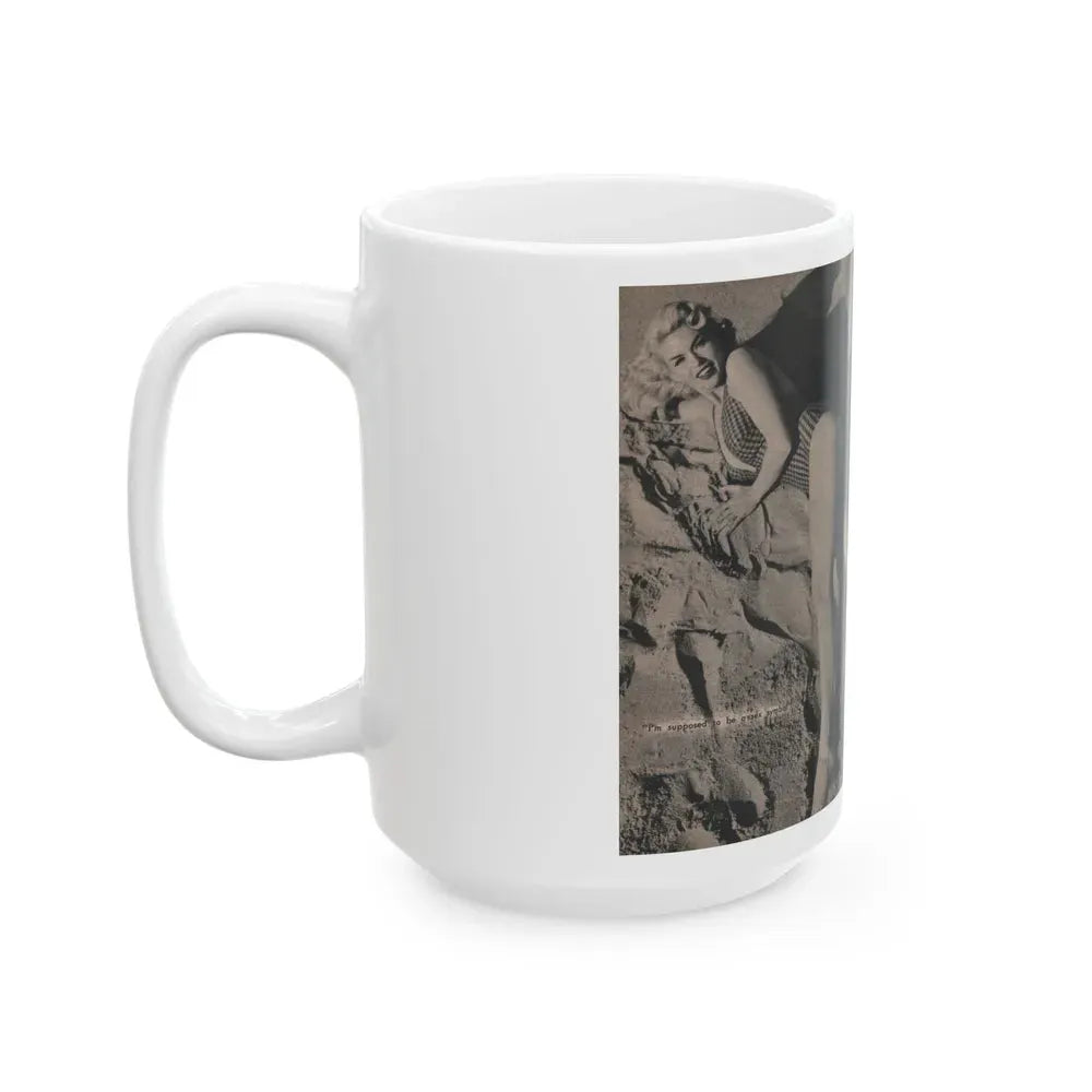 Jayne Mansfield #302 - JAYNE Pocket Magazine Pages 48 & 49 (Vintage Female Icon) White Coffee Mug - Go Mug Yourself