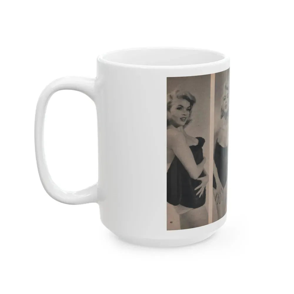 Jayne Mansfield #303 - JAYNE Pocket Magazine Pages 50 & 51 (Vintage Female Icon) White Coffee Mug - Go Mug Yourself