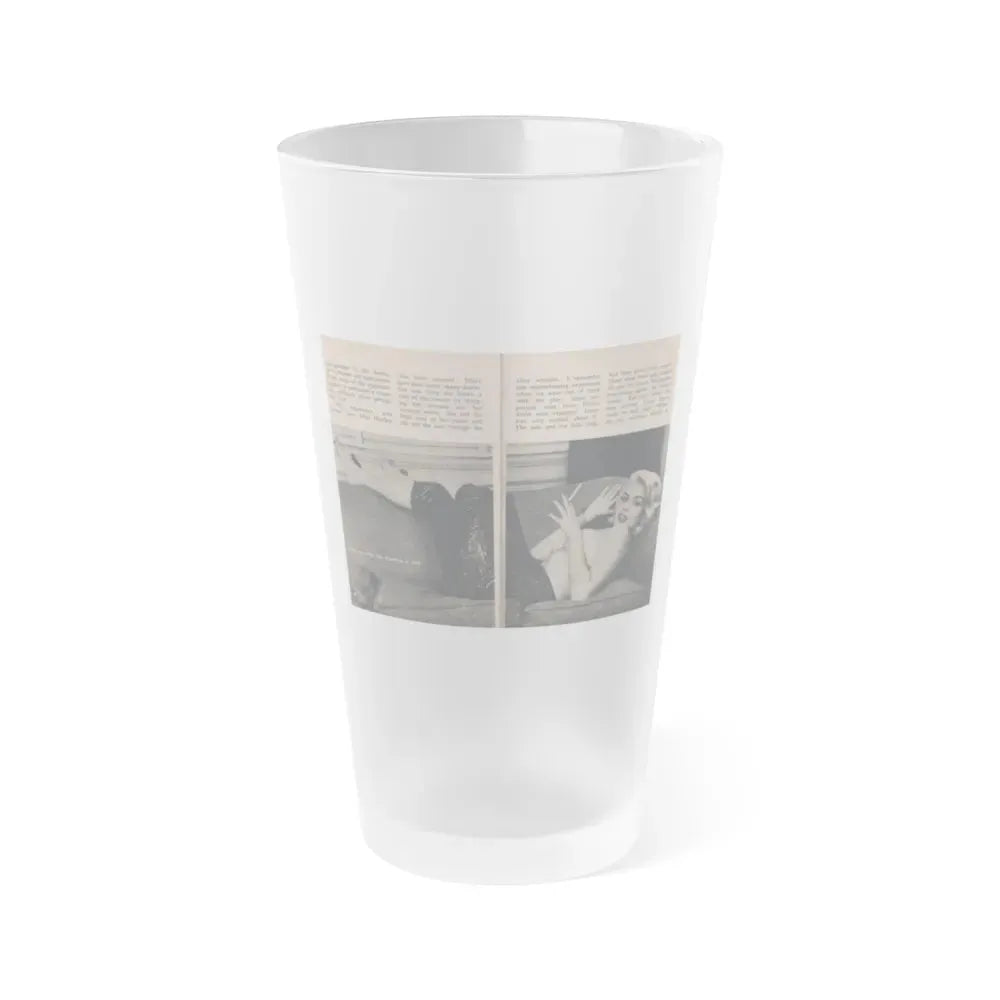 Jayne Mansfield #304 - JAYNE Pocket Magazine Pages 52 & 53 (Vintage Female Icon) Frosted Pint Glass 16oz 16oz Frosted - Go Mug Yourself