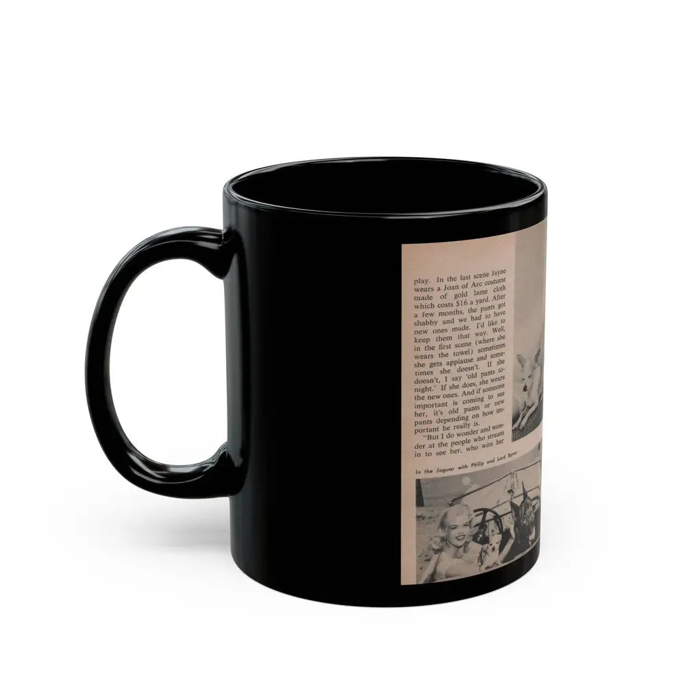 Jayne Mansfield #306 - JAYNE Pocket Magazine Pages 56 & 57 (Vintage Female Icon) Black Coffee Mug - Go Mug Yourself