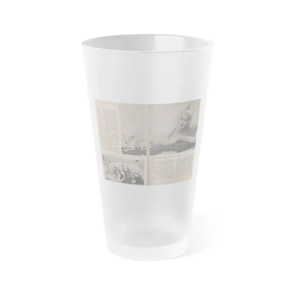 Jayne Mansfield #306 - JAYNE Pocket Magazine Pages 56 & 57 (Vintage Female Icon) Frosted Pint Glass 16oz 16oz Frosted - Go Mug Yourself
