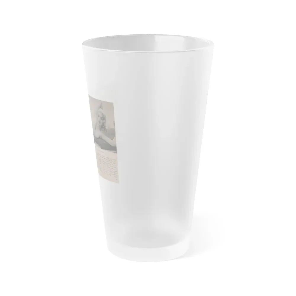 Jayne Mansfield #306 - JAYNE Pocket Magazine Pages 56 & 57 (Vintage Female Icon) Frosted Pint Glass 16oz - Go Mug Yourself